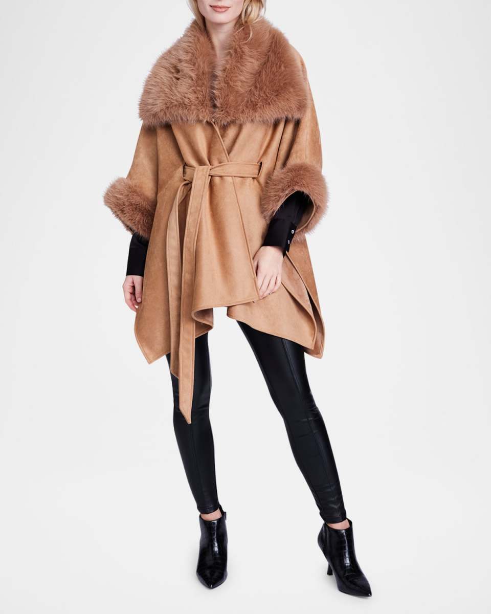 Ambrosia Faux Suede & Faux Fur Wrap